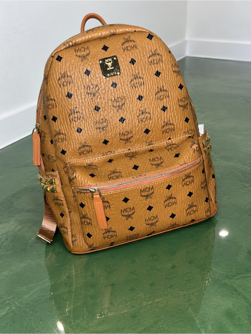 MCM Cognac Visetos Backpack  (unisex )